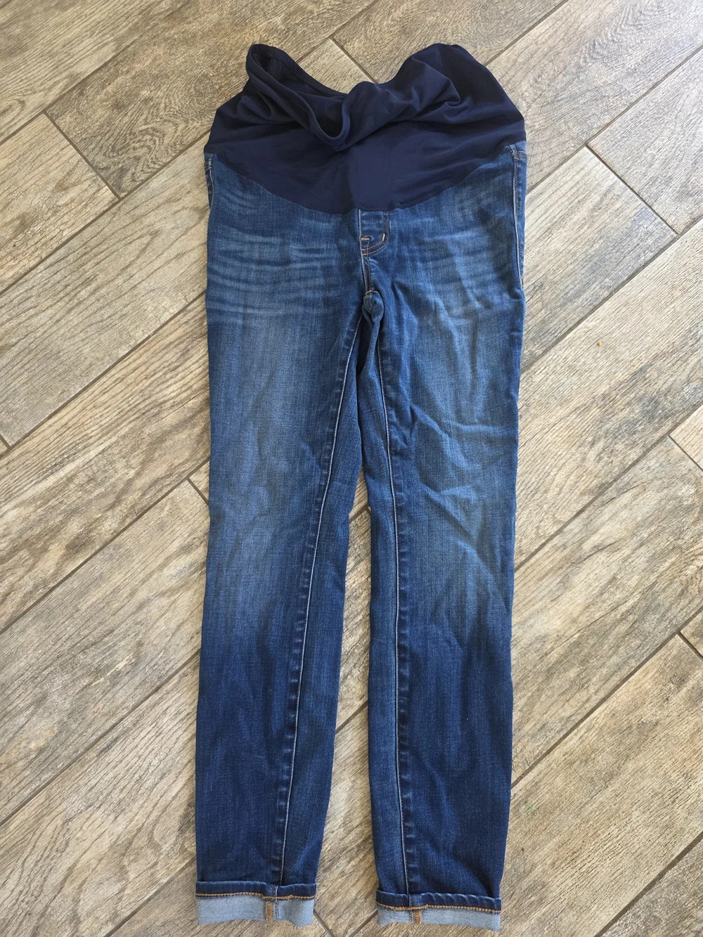 Madewell Dark Blue Maternity Skinny Jeans Stetchy Belly Panel Sz 25